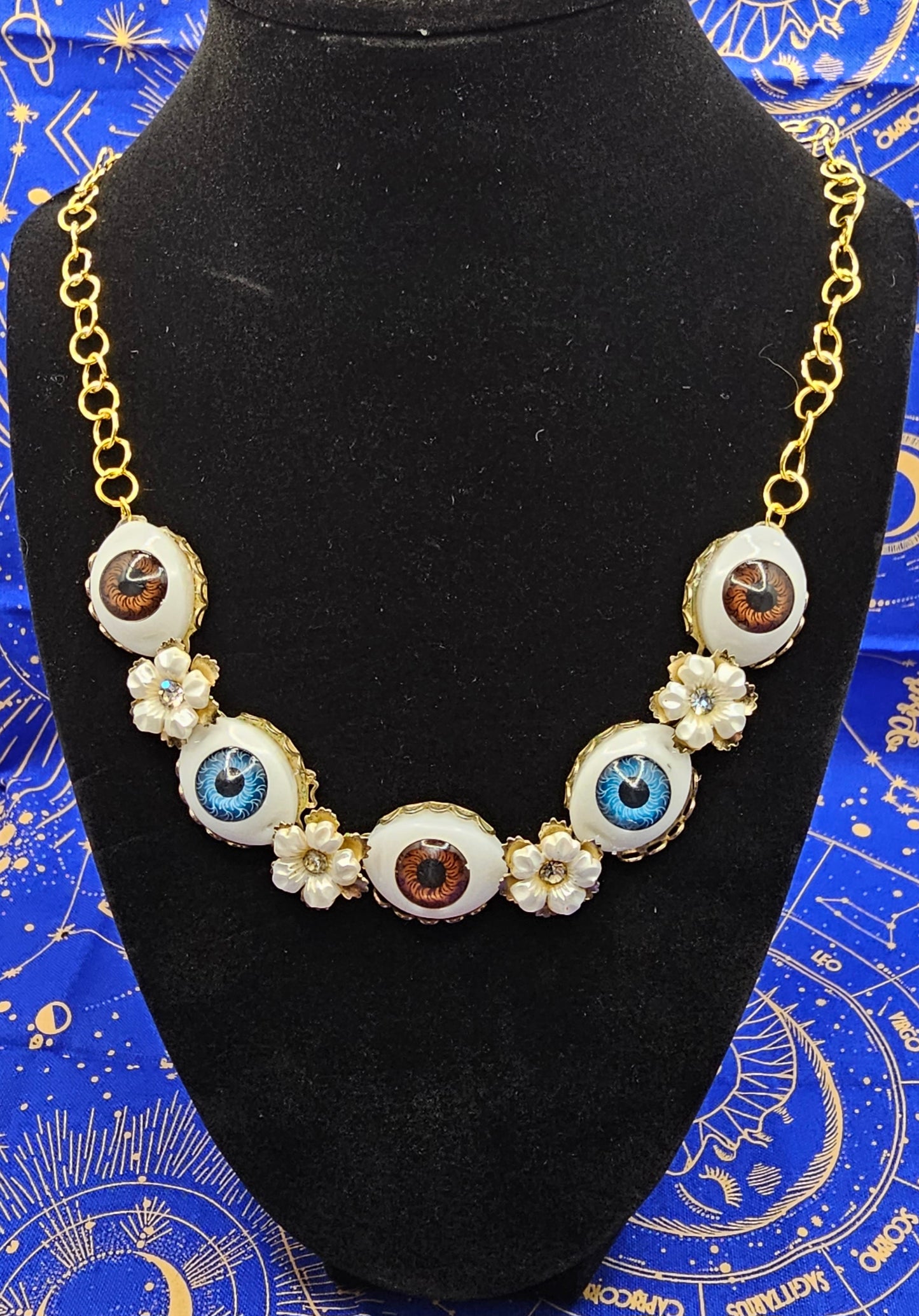 Doll Eyes on Vintage Necklace