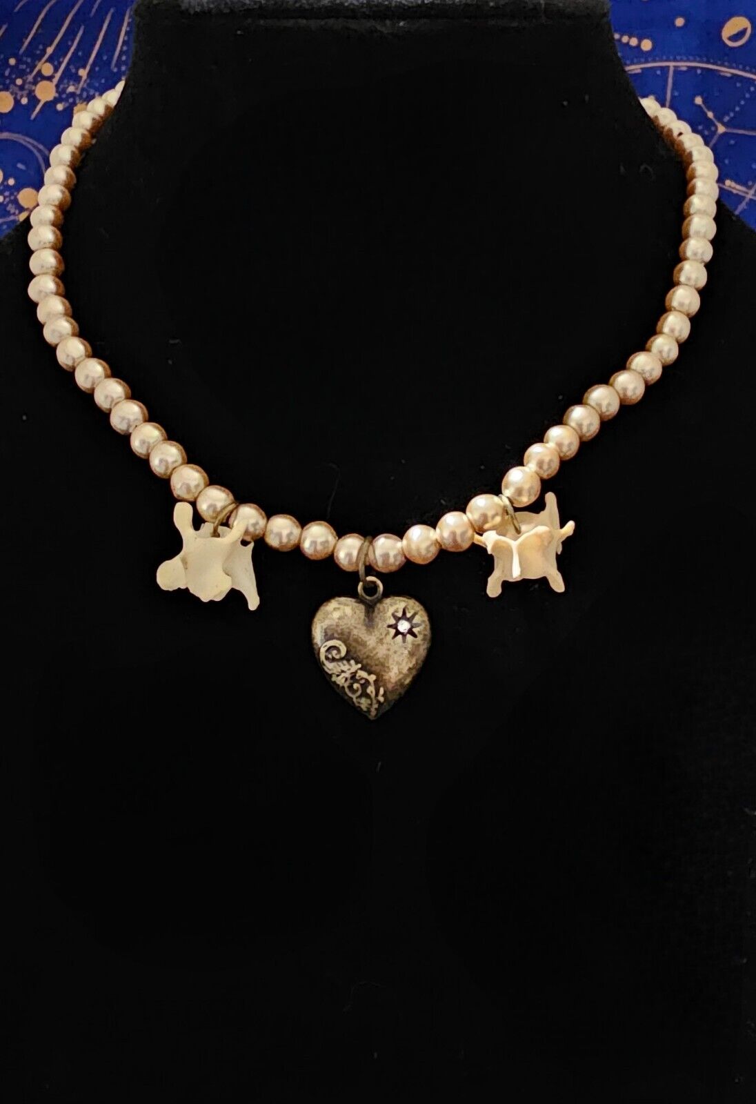 Vintage Jewelry Necklaces with Real Animal Bones Attached