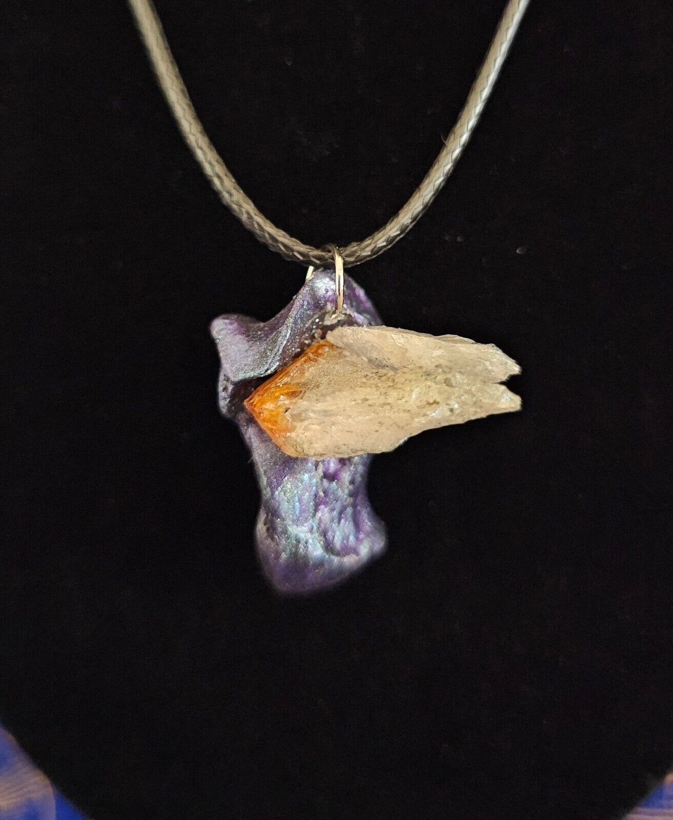 Macabre Animal Coyote Bone Necklaces with Gemstones