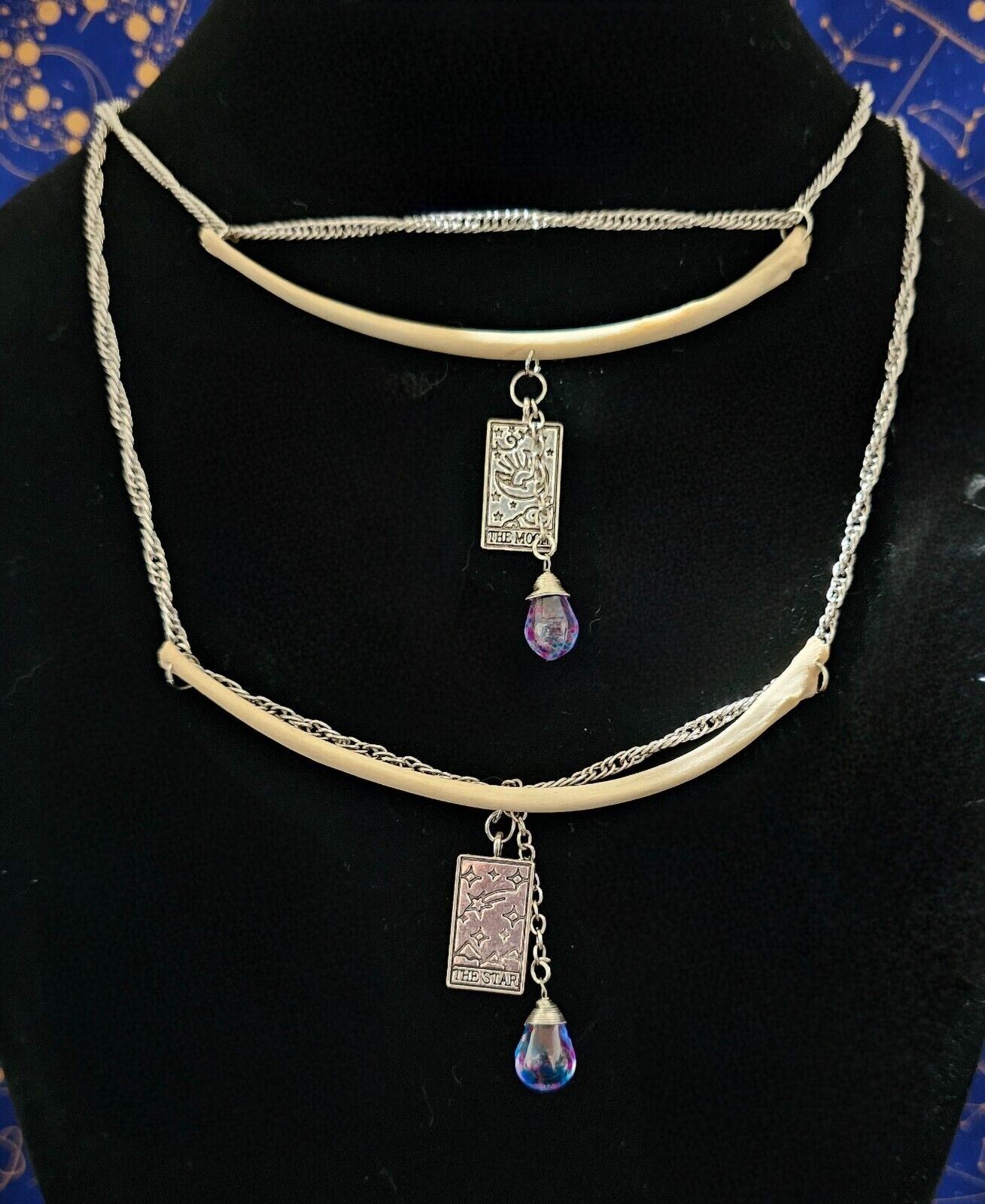 Vintage Jewelry Necklaces with Real Animal Bones Attached