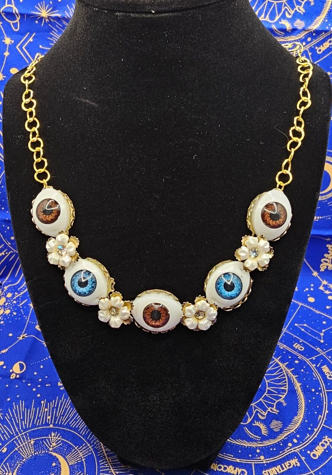 Vintage Eyeball Necklace Doll Eye Handmade Creepy