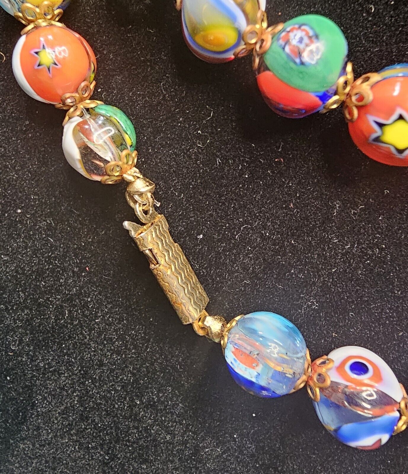 Vintage Millefiori Venetian Moretti Murano Beaded Glass Restringed