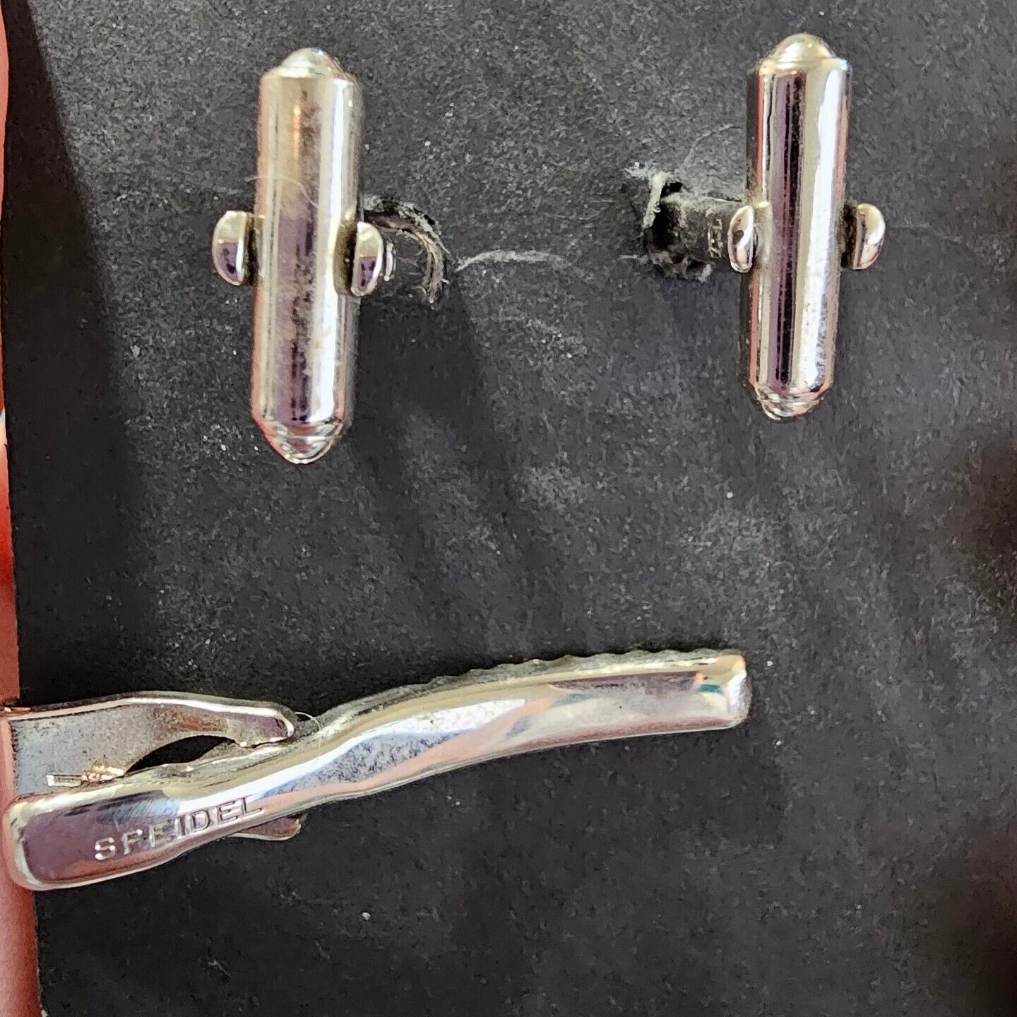 Vintage Speidal Tie Clip And Cufflinks